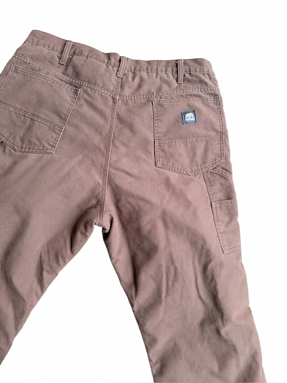 Berne Mens Highland Washed Duck Insulated Cargo-Style Work Pants